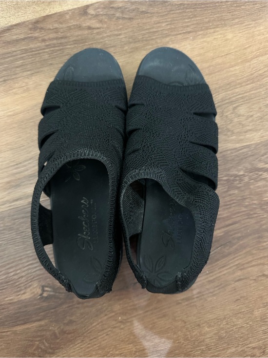 Skechers Shoes - Skechers Black Lux Foam Slingback Casual Sandals Shoes Size 9